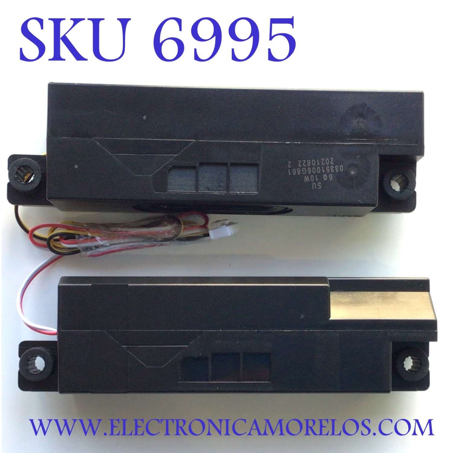 KIT DE BOCINAS ORIGINAL PARA TV INSIGNIA 2 PIEZAS / NUMERO DE PARTE 03351006G861 / 6Ω 10W / DISPLAY T430QVN03.0 / MODELO NS-43F301NA22
